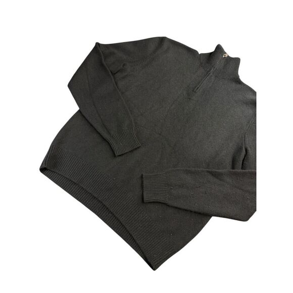 Polo Ralph Lauren 100% Cashmere Half Zip Sweater Black Women’s Size L - Picture 3 of 9